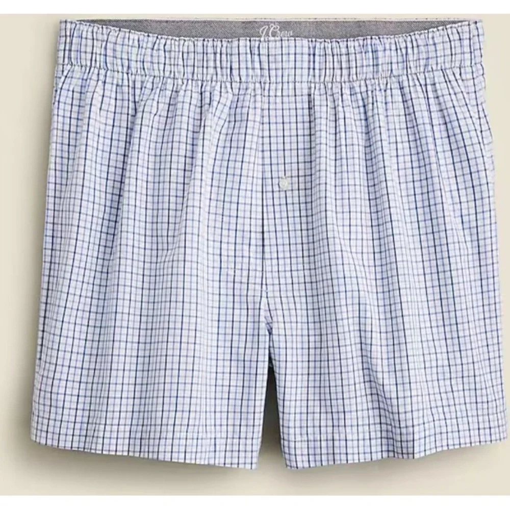 J. Crew Mens Set of 2 Plaid Boxer Shorts S 100%‎ Cotton Casual Loungewear NEW